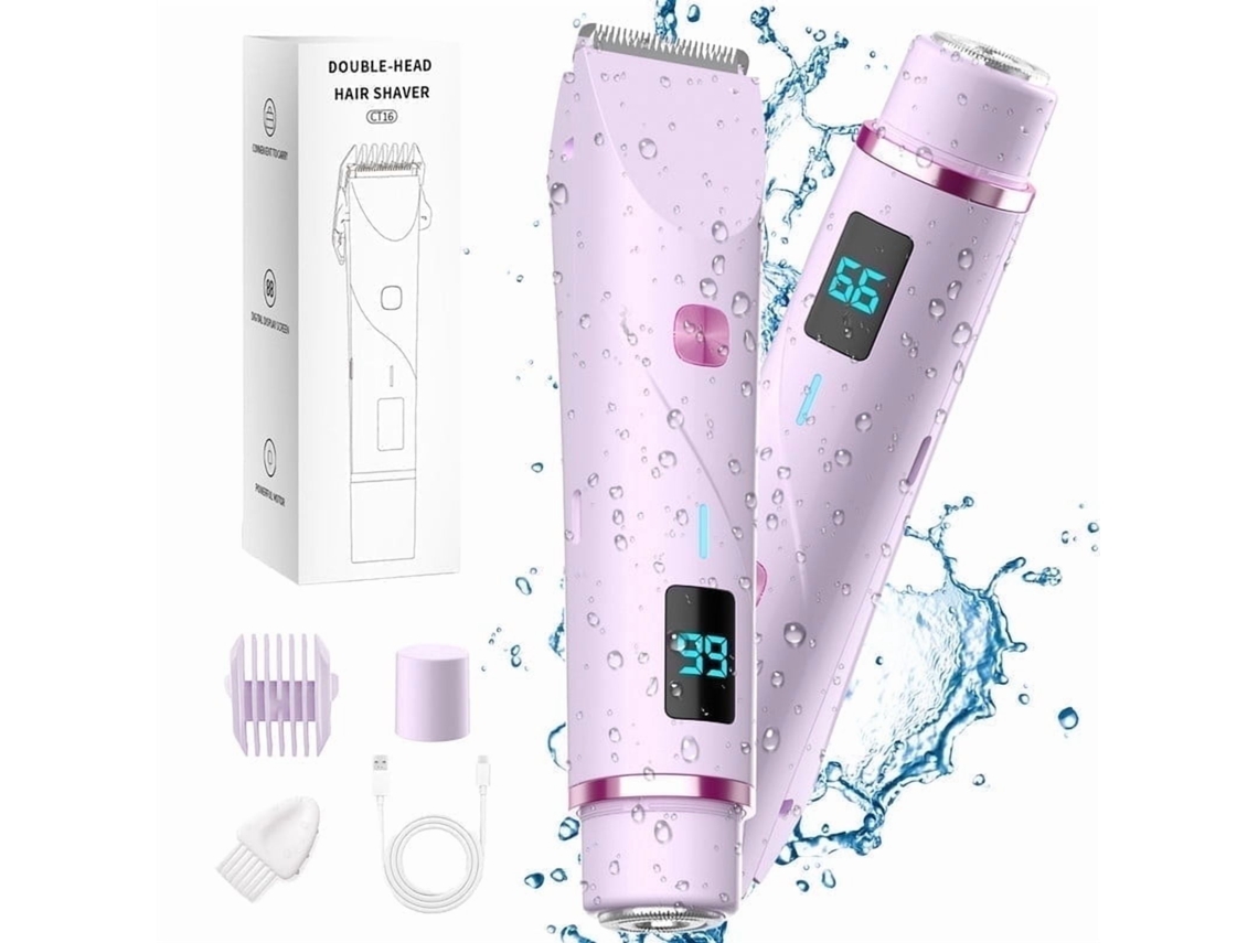 Depiladora Gertiz Depilador Feminino De Cabeça Dupla Para Uso Seco E Húmido Com Tela Led, Depilação Indolor (roxo)