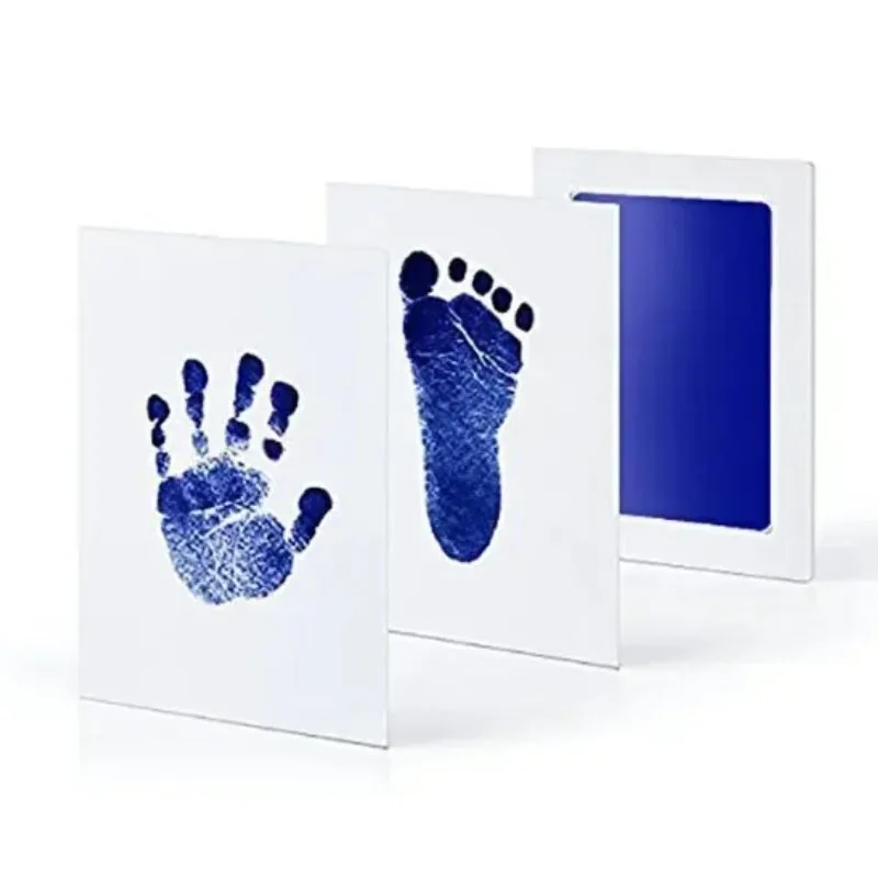 Kit Faça você mesmo para Impressões de Mãos e Pés de Recém nascidos, Incluindo Almofada de Tinta e Moldura, como Lembrança. MDUG (azul)