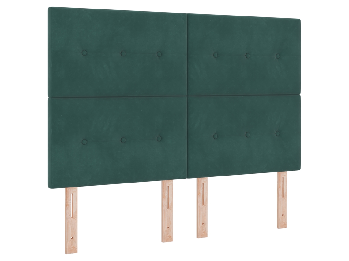 Conjunto 1 Cama Box Vidaxl Verde Veludo (140 X 190 Cm)