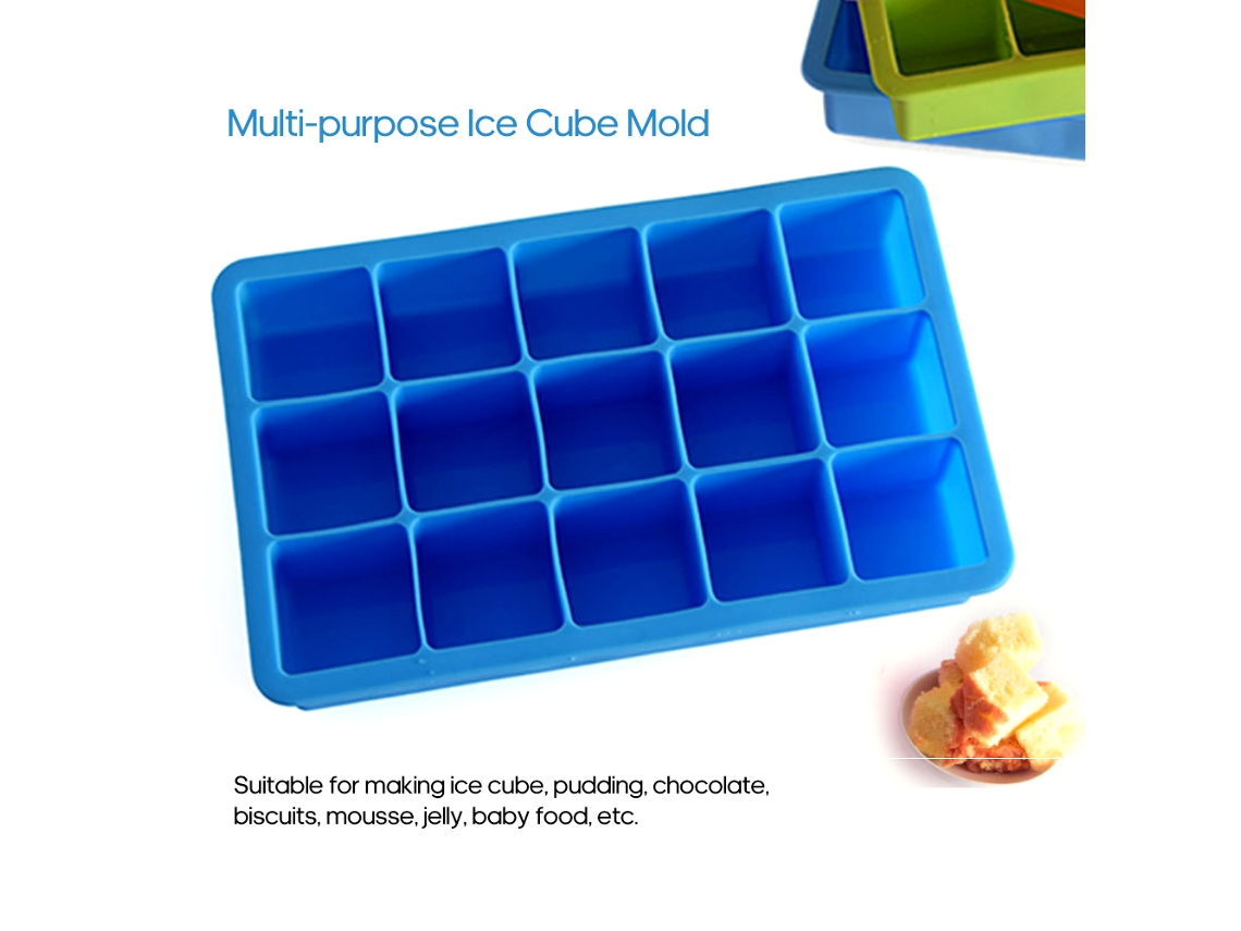Bandeja de cubos de gelo de silicone alimentar, 14 malhas, moldes para gelo, fácil remoção | S/MARCA