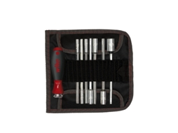Conjunto De Chaves De Fenda De Lâmina Intercambiável WIHA System 6 Com Chave De Caixa Hexagonal, 9 Unid. Incluindo. Saco De Enrolar (27712)
