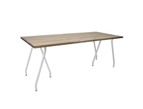 Mesa de Refeição BO x  FURNITURE (Madeira - Branco - 200 x 80 x 72 cm)