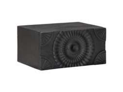 Vidaxl Criado-mudo Artesanal Preto 40 X 30 X 20 Cm