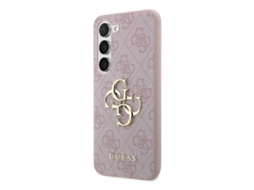 Capa Traseira Padrão Elegante para Samsung Galaxy A55 5G GUESS Pele Sintética Rosa