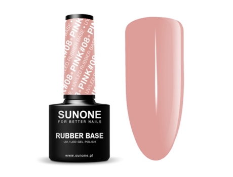 Professional Rubber Base Coat In Pink Shade 08, 5ml Sunone