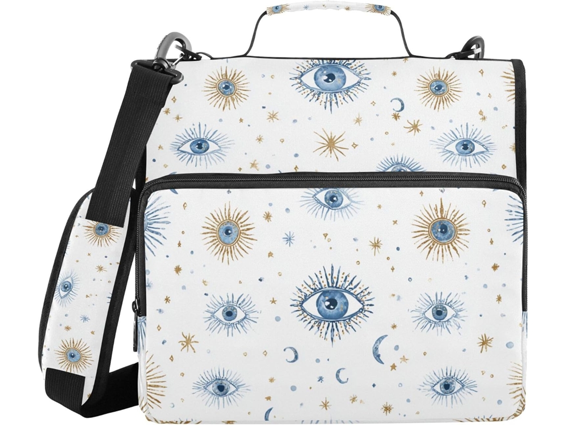 Organizador De Pastas Mystical Eye Com Alça Ombro, Vários Bolsos, 3, 8cm 1, 5 Polegadas, 3-fechos, Organizador De