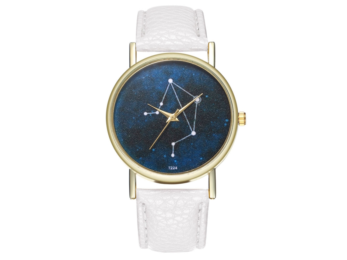 Reloj De Pulsera De Aleación Con Dial Redondo Analógico De Cuarzo Para Mujer Y Hombre (blanco)