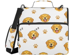 Pasta de 3 Argolas com Carimbo Gold Retriever e Alça Impermeável Documentos, Arquivos e Materiais Escolares