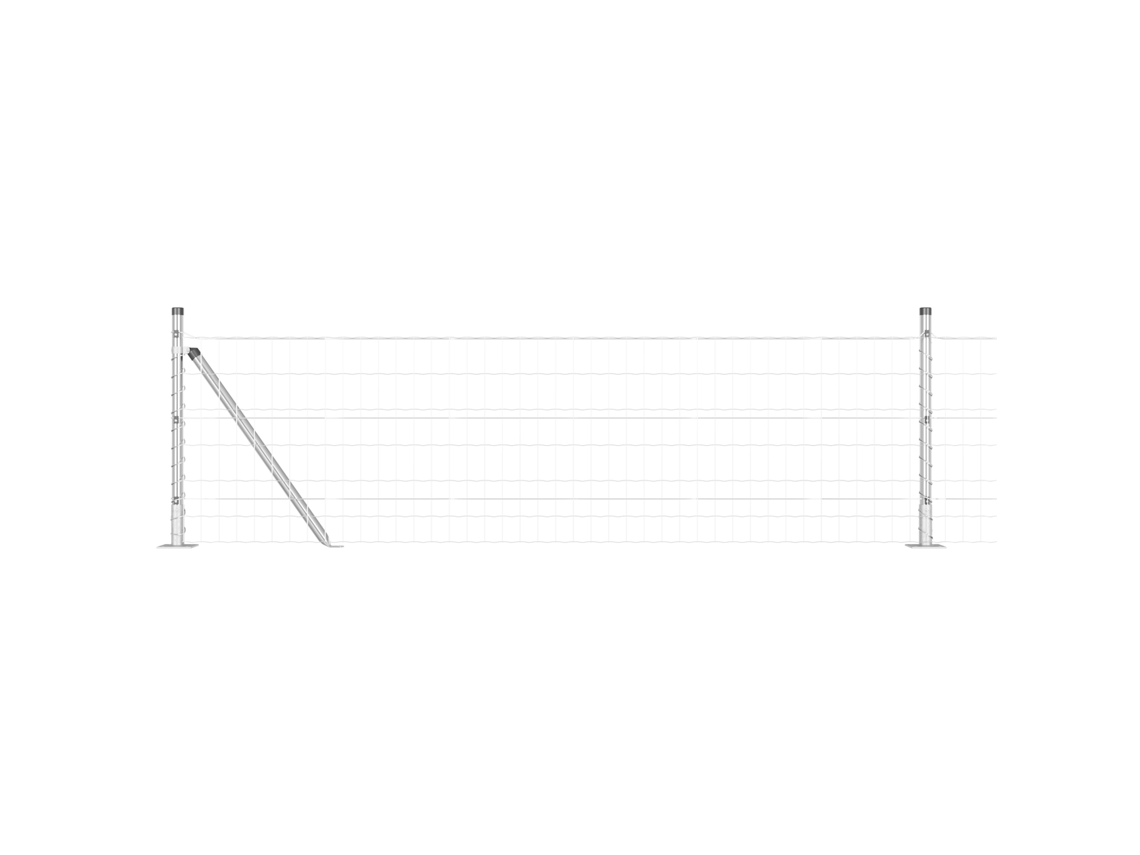 Conjunto 1 Cerca Externa Vidaxl Prateado Aço (25 X 0,4 M)