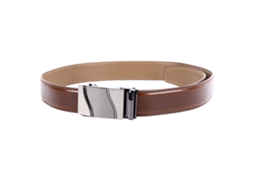Cinto de Couro Primerox ajustável para homem com fivela automática casual marrom claro S/MARCA