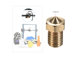 Bico de Latão para Extrusora V5/V6 1.75mm Filamento Tamanhos 0.2 1.0mm Cabeça de Impressão 3D | S/MARCA