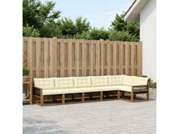 Vidaxl Conjunto De Sofás Para Exterior 6 Pcs Natural E Creme