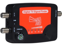 Medidor de intensidade de sinal de antena de TV portátil com visor LED,