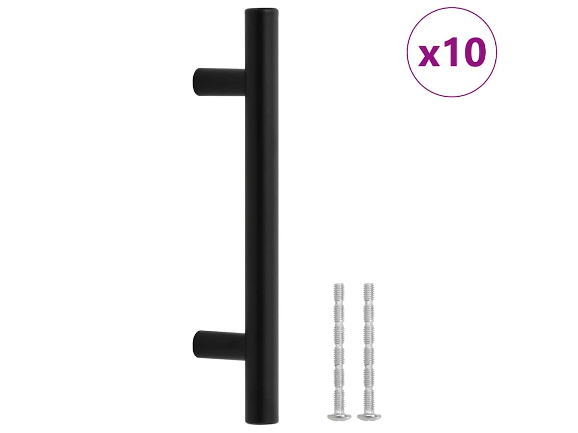 Cabinet Handle, Cabinet Handles Vidaxl Preto Aço Inoxidável (96 Mm)