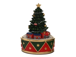 Caixa De Música Regal Tidings Com Árvore De Natal E Trem - Tamanho Único - Verde-aquaforge