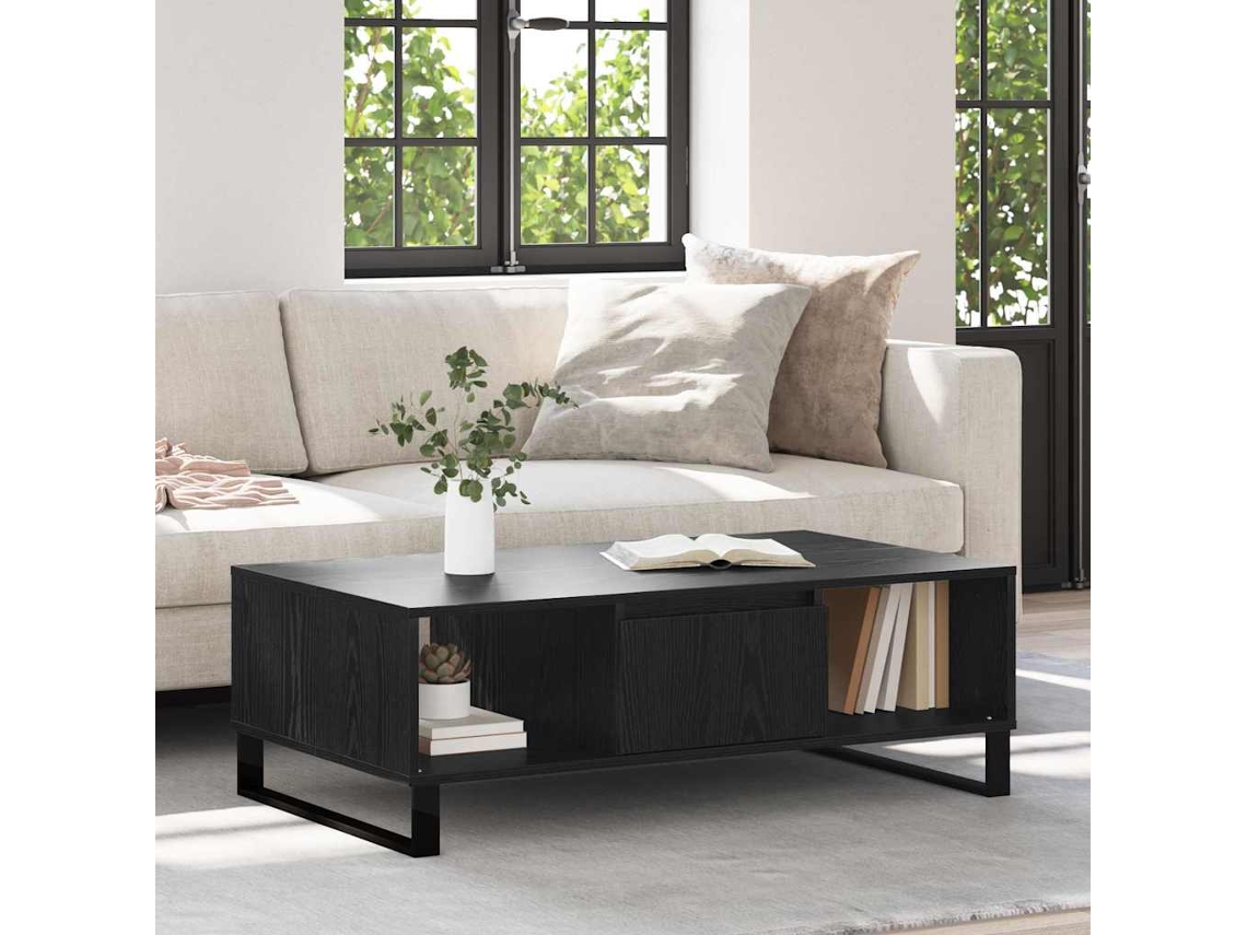 Vidaxl Mesa De Centro Carvalho Preto 104 X 60 X 35 Cm