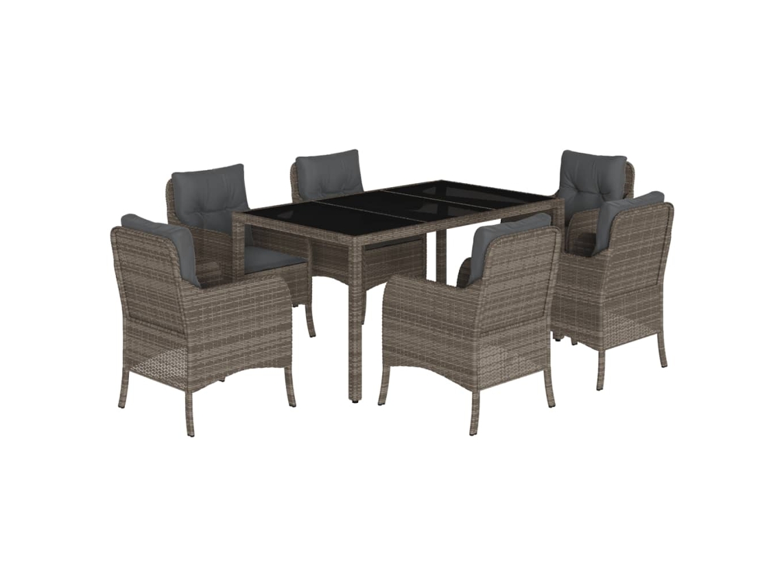 Garden Dining Set, Garden Dining Sets Vidaxl Cinzeto Rattan / Vime (150 Cm Table Length)