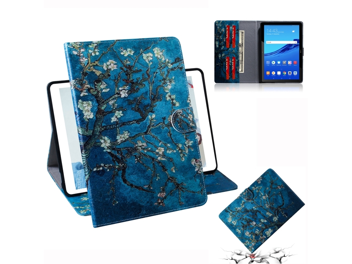 Capa‑flip Horizontal Padrão Flor Damasco Halinuia, Suporte, Ranhura Cartão E Carteira Para Huawei Mediapad T5