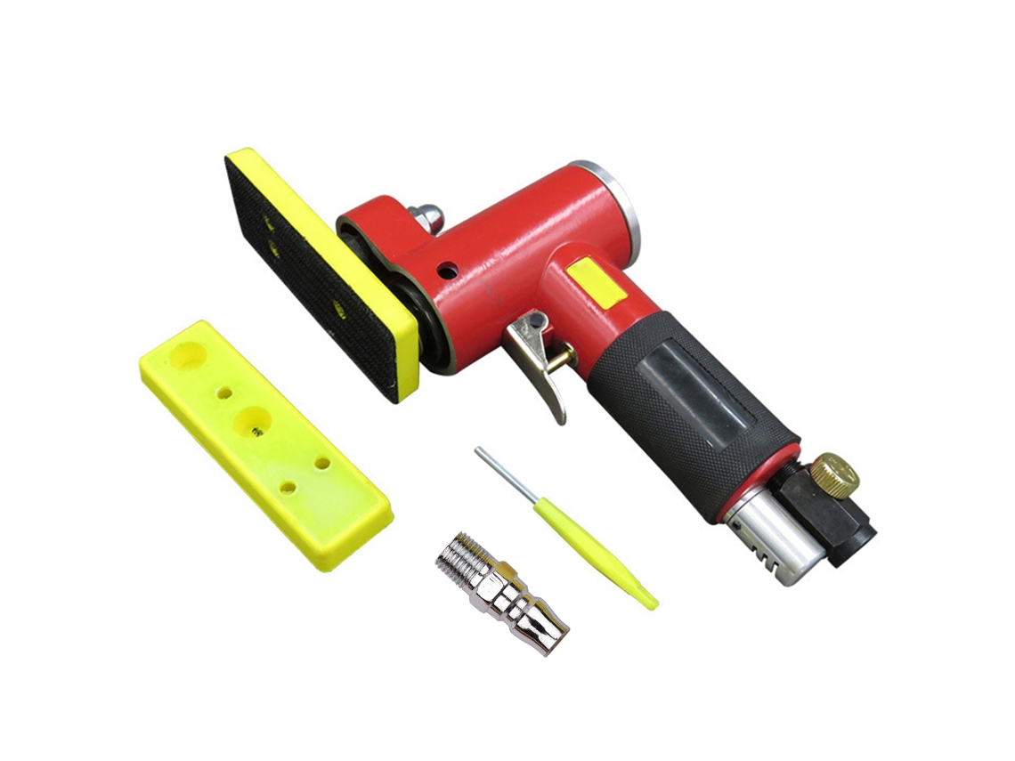 Mini lixadeira pneumática reta com 2 discos orbitais, polidora pneumática manual para carros, móveis, madeira e metal.