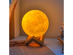Lâmpada Lua 3d Amarelo/branco Quente Usb Recarregável, Toque, Regulável Cor, para Quarto/campismo ZYBLSSBB