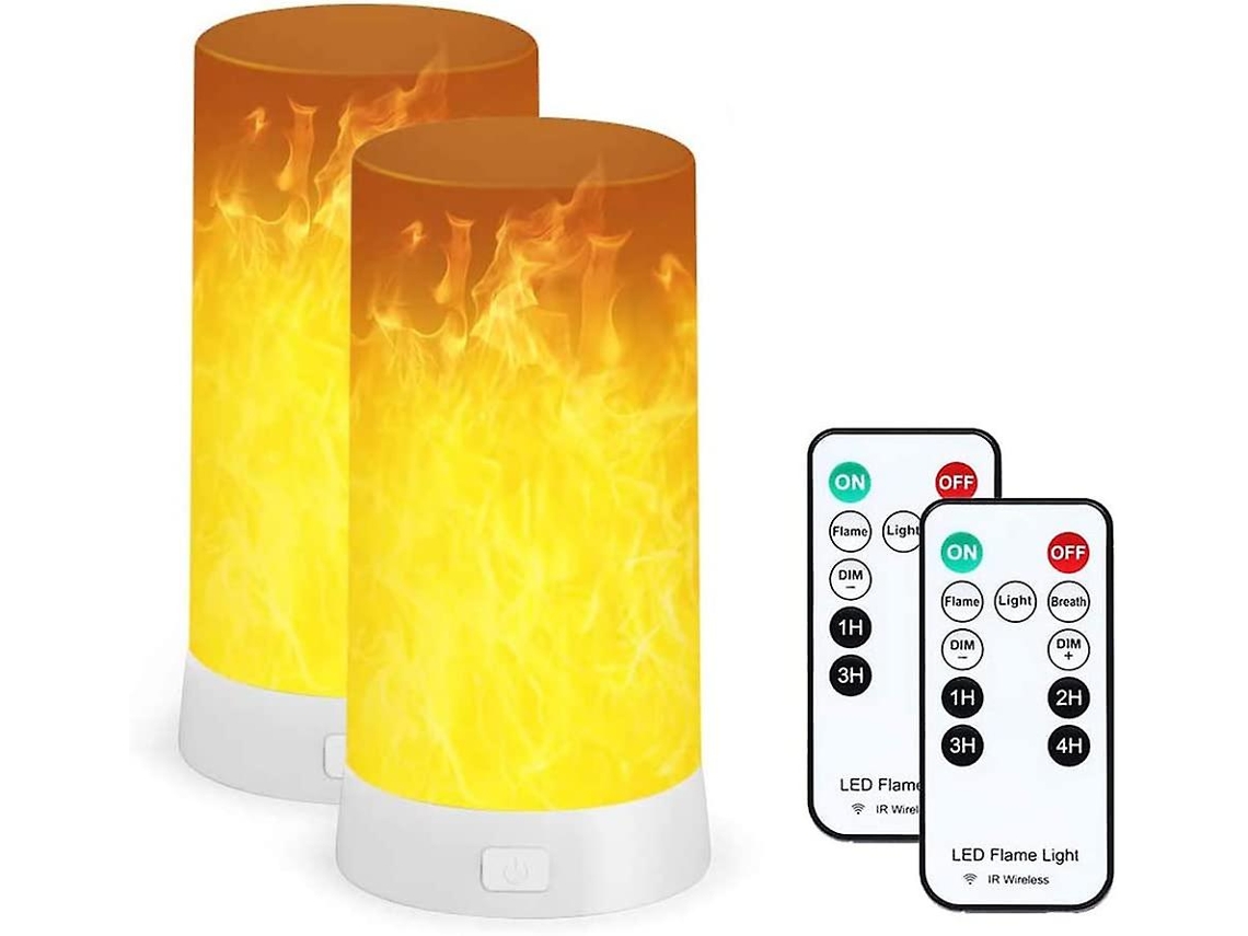Kit com 2 Luzes de Led Acsergery Controle Remoto, Recarregáveis​​ Via Usb e Efeito de Chama Tremulante, Fy BRILVIBERA