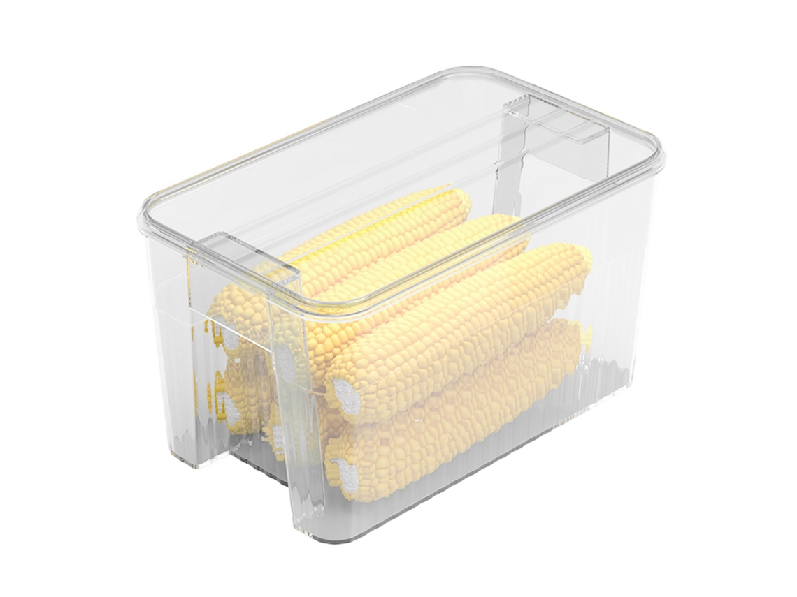Caixa de Armazenamento para Geladeira Transparente com Tampa Grande para Frutas, Legumes e Alimentos | S/MARCA