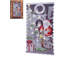 Cortinas de Renda com Luzes Led Natal com Pai Natal LAXISCREED