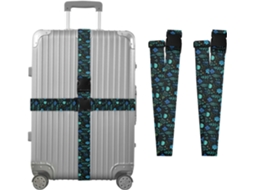 Conjunto De 2 Cintas Para Bagagem Com Estampas Flores, Grama E Pássaros, Ideais Para Malas De Viagem Cintas Ajustáveis E
