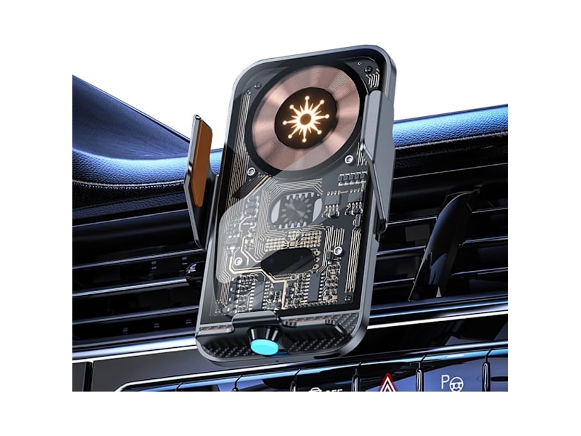 Carregador Sem Fio Inteligente Transparente De 15 W Para Carro (modelo Mais Recente De 2025), Com Suporte Automático Para Celular Na Saída De Ar Do Ca