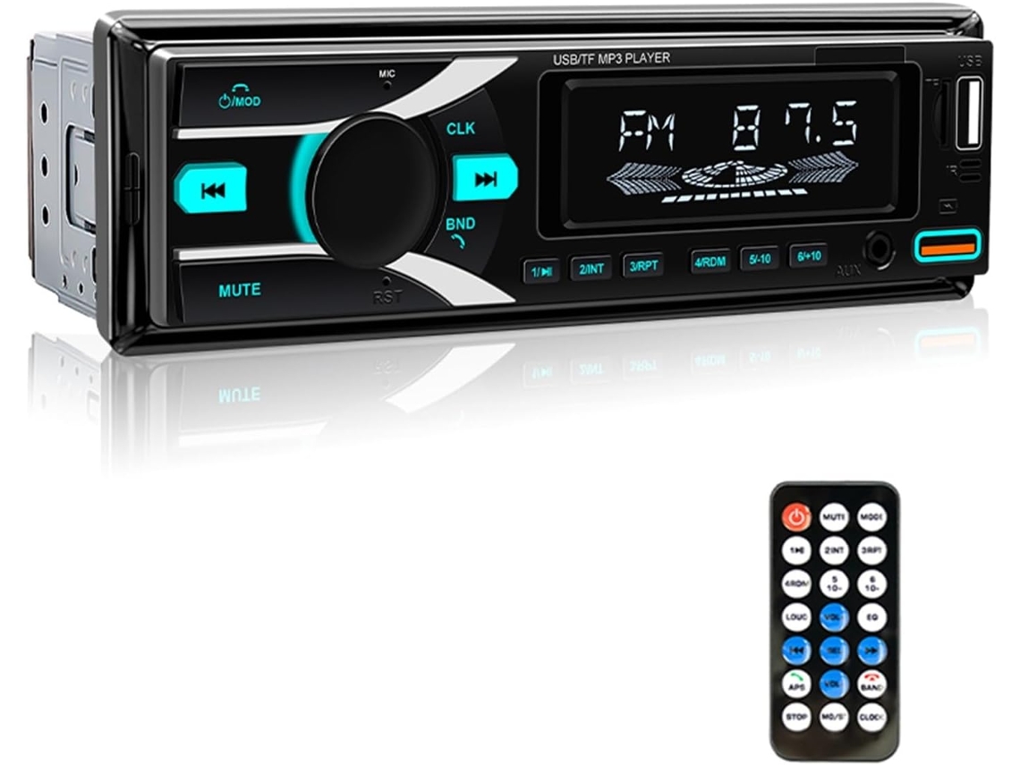 Som Automotivo 1 Din com Bluetooth, Reprodutor de Mp3 Digital e Receptor de Fm. SFUSHOS