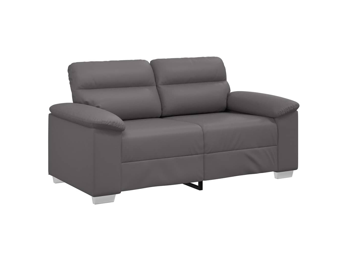 Sofá de 2 Lugares Cinza 160x81x84 Cm em Couro Sintético MAISON EXCLUSIVE