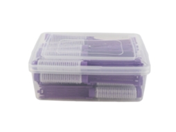 2026 20 Peças de Bastões de Perma para Cabelo, Rolo Fluffy, Ferramenta de Cabeleireiro, Kit Roxo