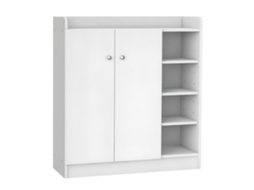 Armário Para Sapatos, Sapateira, Estante Para Sapatos, 4 Prateleiras. 1 Armário, 83 Cm X 30 Cm X 90 Cm, Branco Ehstmind