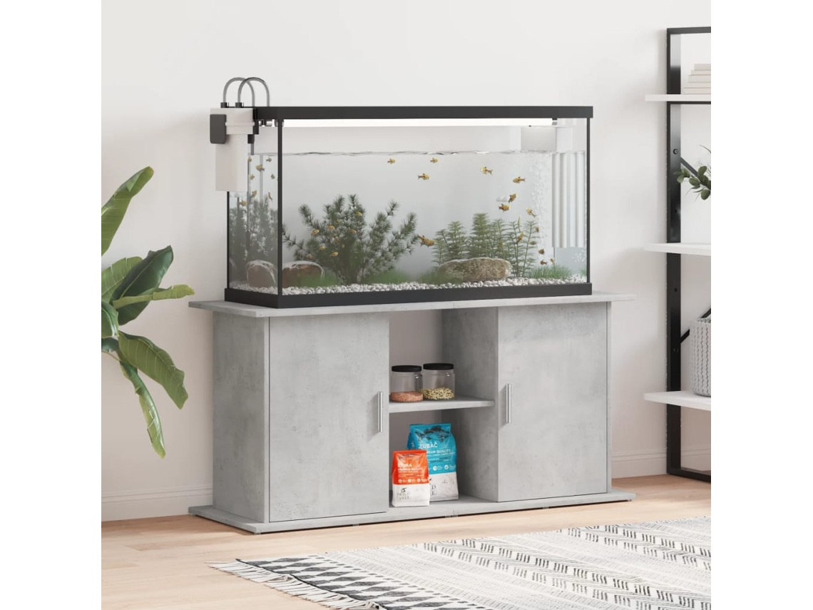 Vidaxl Suporte Para Aquário 121x41x58 Cm, Concreto Cinza, Madeira Projetada