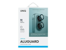 Protector de Lente Aplicador Esmeralda para iPhone 16 UNIQ Alumínio Prateado