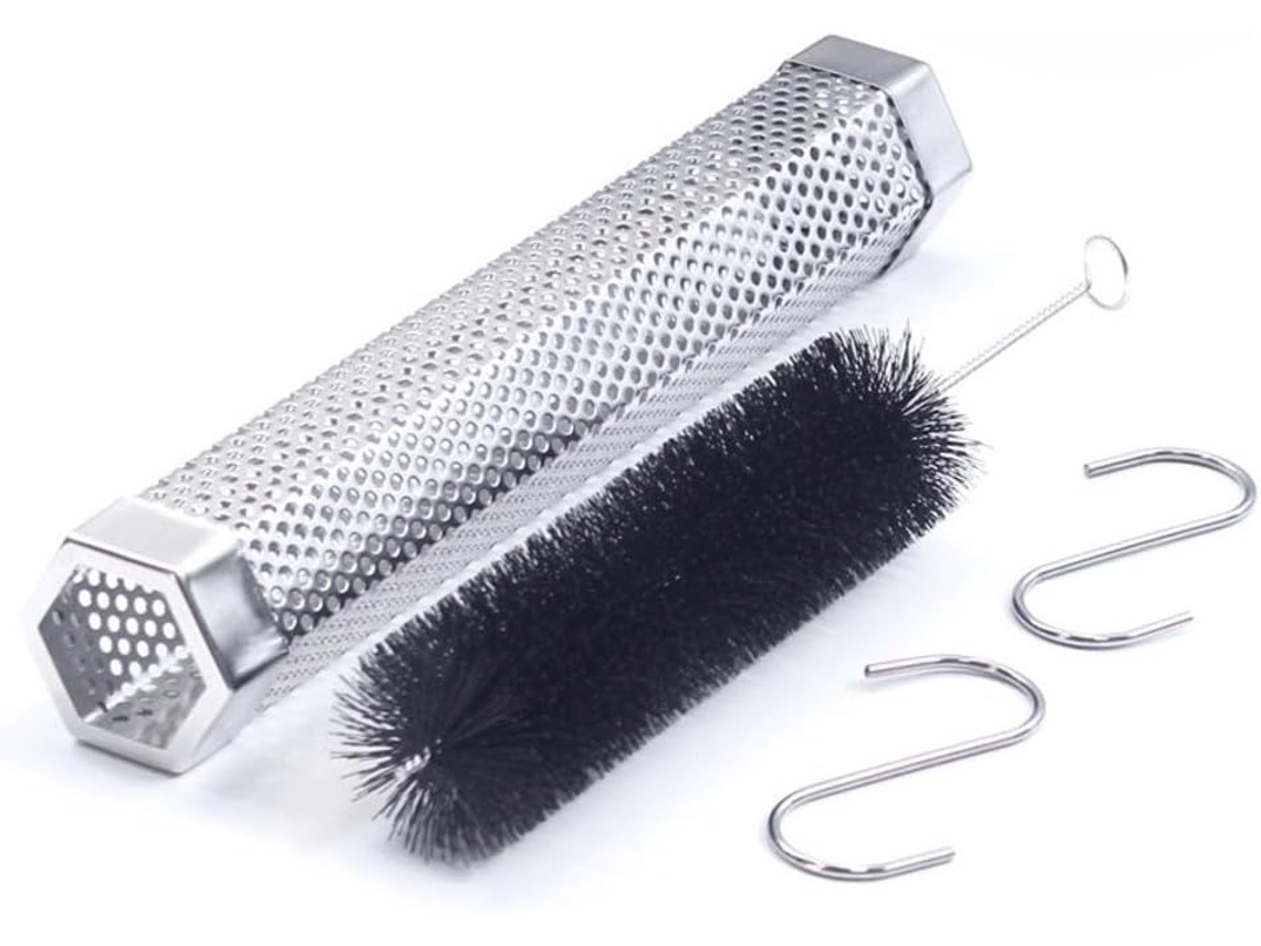 Tubo Para Lascas De Madeira De Aço Inoxidável De 30 Cm (12 Polegadas) Compatível Com Churrasqueiras