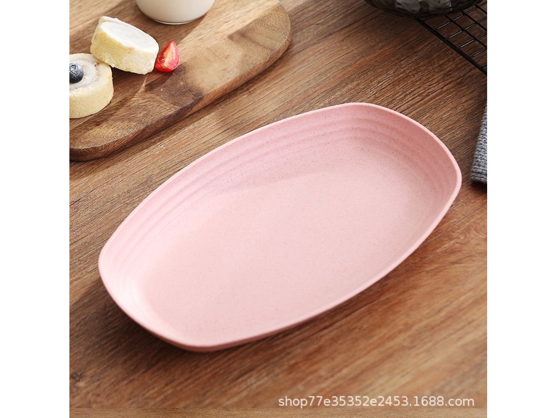 Omni-plato De Trigo 11" Seguro Para Microondas Reutilizable Ecológico Bpa Libre Ligero Biodegradable Antimancha Fácil De Limpiar Rosa