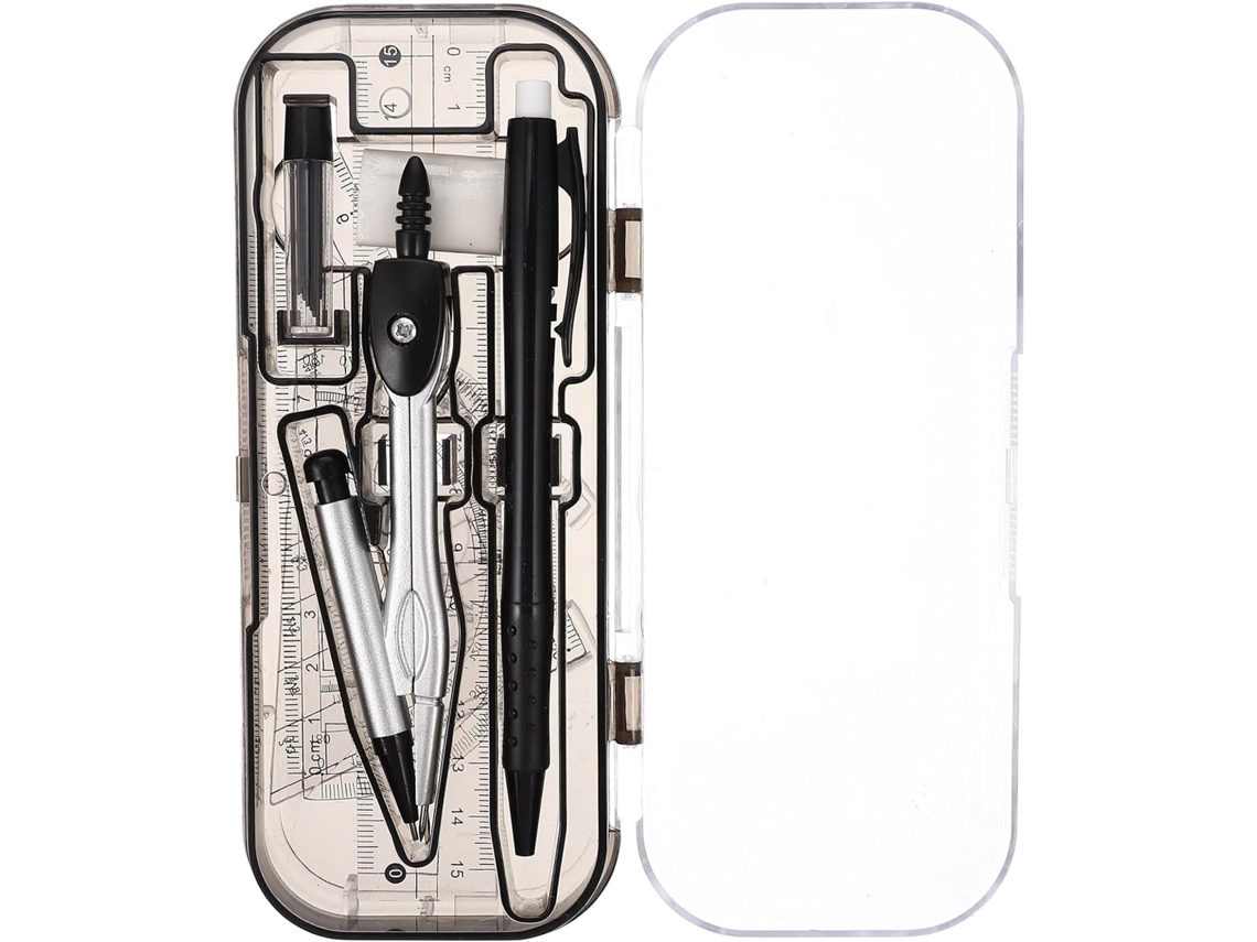 Conjunto De Compasso Compacto Com 1 Peça Em Plástico Preto E Metal