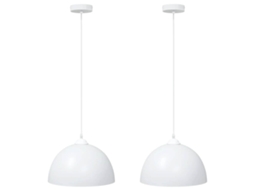 Conjunto 2 Candeeiro Suspenso Vidaxl Branco Metal