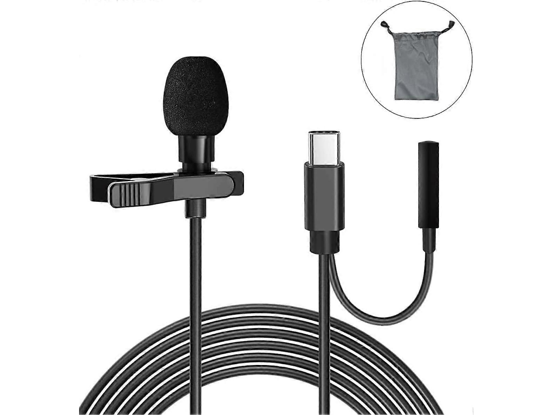 Microfone De Lapela Tipo C Telefone Com Interface Escuta Aquaforge