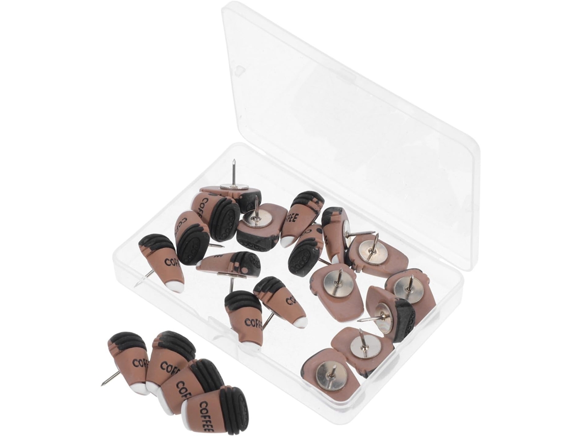 Conjunto de 20 alfinetes decorativos para café Hemobllo, em resina e arame.