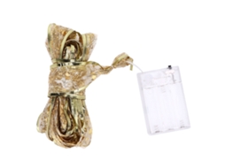 Rebe-cinta Led De Natal De 13,12 Pés Com Luz Branca Quente Para Decoração De Árvore, Ouro Transparente