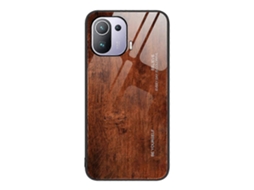 Capa Protetora De Vidro Com Textura De Madeira Para Xiaomi Mi 11 Pro