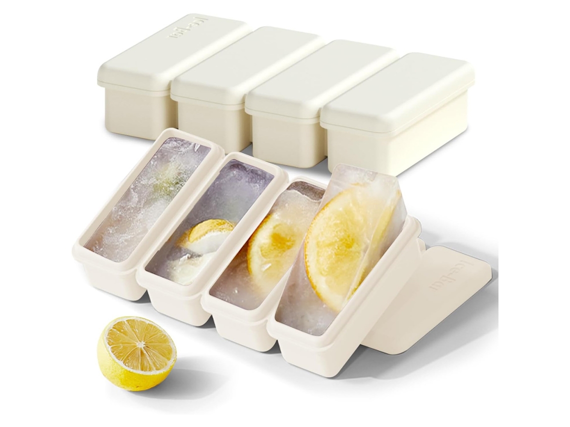 Formas De Gelo Silicone Multiuso, Pacote Com 2, Bandeja De Gelo Para Whisky, Formas Para Congelador Sopas E Molhos, Brancas