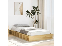 Vidaxl Estrutura de Cama Sem Colchão 75x190 Cm Carvalho de Maciça