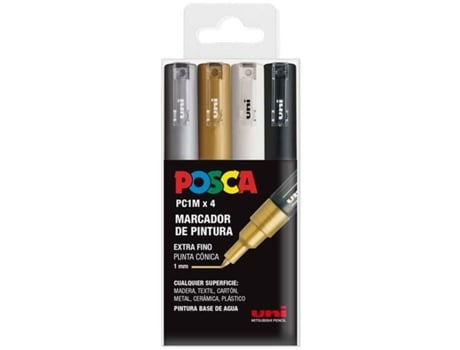 Estojo 4 Pcs. Pc1m Gswb Posca Uniball 182634669