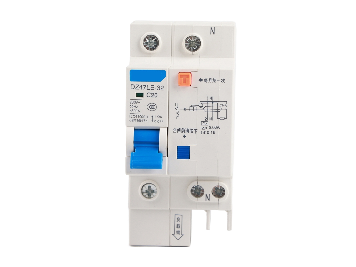 Interruptor de Circuito de Proteção contra Fugas a Terra DZ47LE 32 1p+n, 20A