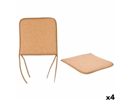 Almofada para cadeiras Castanho 38 x 2,5 x 38 cm (4 Unidades)