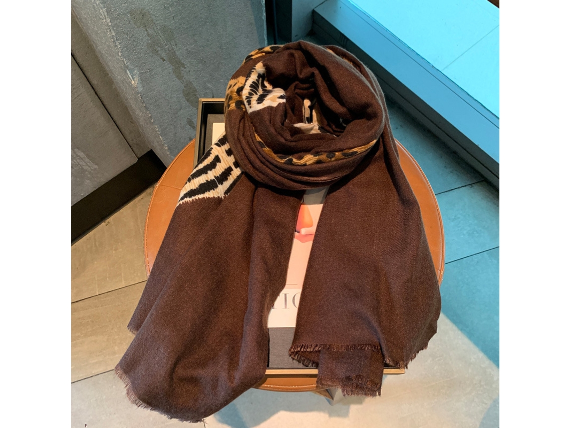 Laxiscreed X Bufanda de Seda Com Estampado de Leopard Vintage para Senhora, Toque Sofisticado E Leve