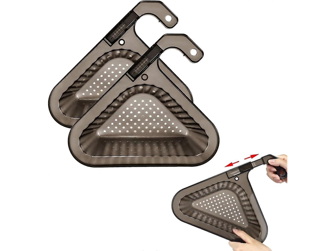 Conjunto De 2 Cestos Escorredores Pia Com Alça Removível, Para Bancada Cozinha, Formato Triangular Sem Furos, Pendurar No Escorre -aquaforge